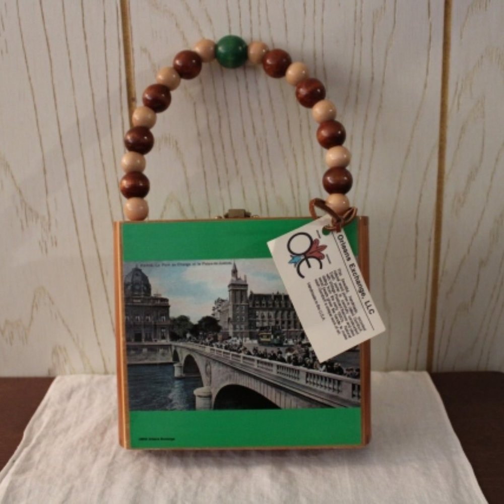 Postcard Wooden Handmade Purse - Tags Attached